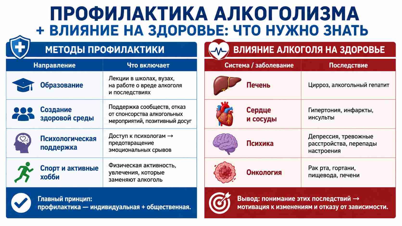 Инфографика о профилактике алкоголизма
